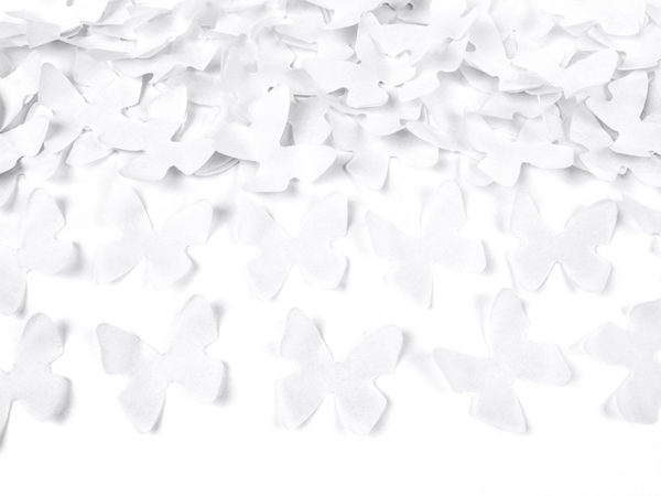 Canon a confettis avec papillons blanc 40cm