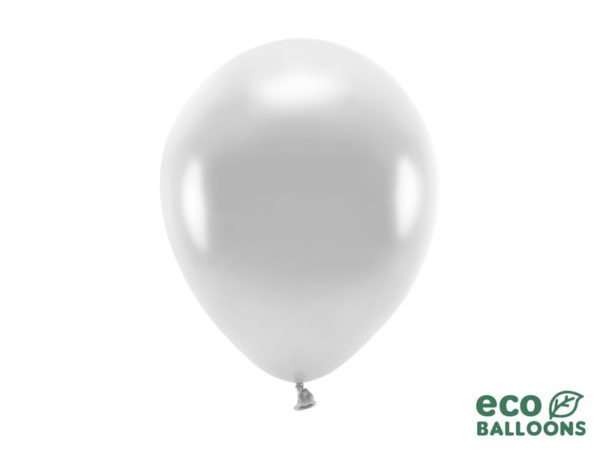 Eco Balloons 26cm metallic silver