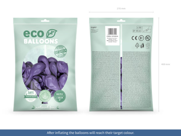 Eco Balloons 30cm metallic lavender 2