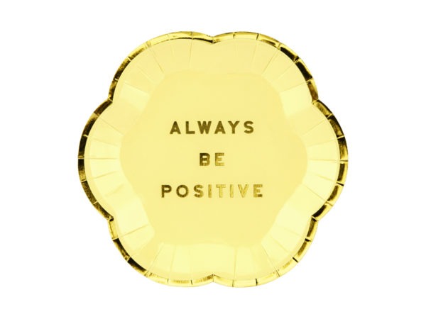 Assiettes Yummy Always Be Positive jaune clair 13cm