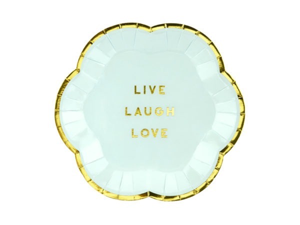 Assiettes Yummy Live Laugh Love bleu clair 13cm