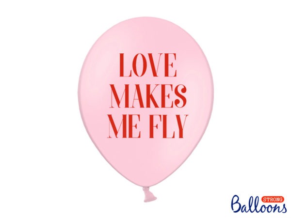 Balloons 30 cm Love makes me fly Pastel Baby Pink