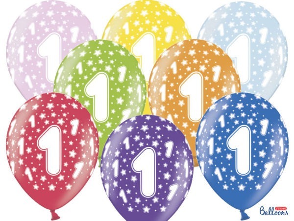 Balloons 30cm 1st Birthday Metallic