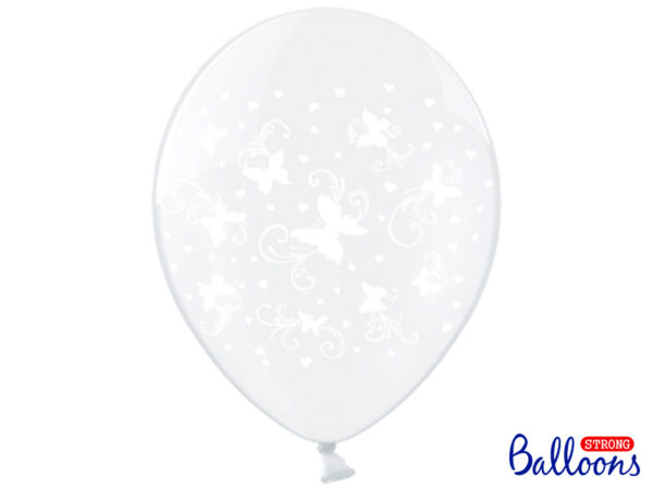 Balloons 30cm Butterflies Crystal Clear