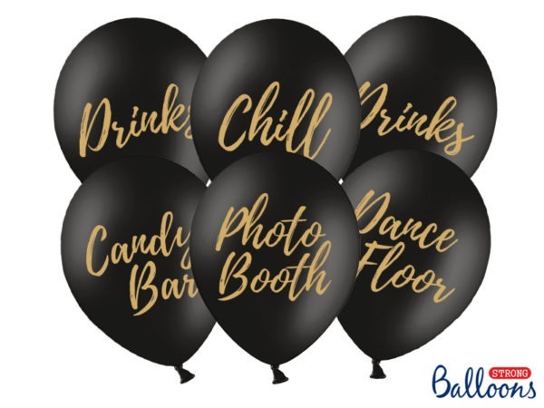 Balloons 30cm Candy Bar Chill Dance Floor Drinks Photo Booth Pastel Black