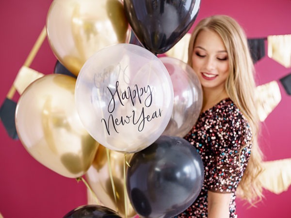 Balloons 30cm Happy New Year Crystal Clear 2