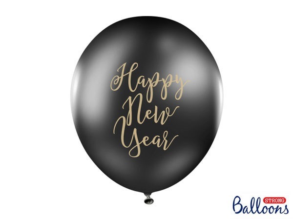 Balloons 30cm Happy New Year Pastel Black 2