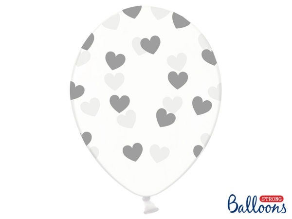 Balloons 30cm Hearts Crystal Clear 10