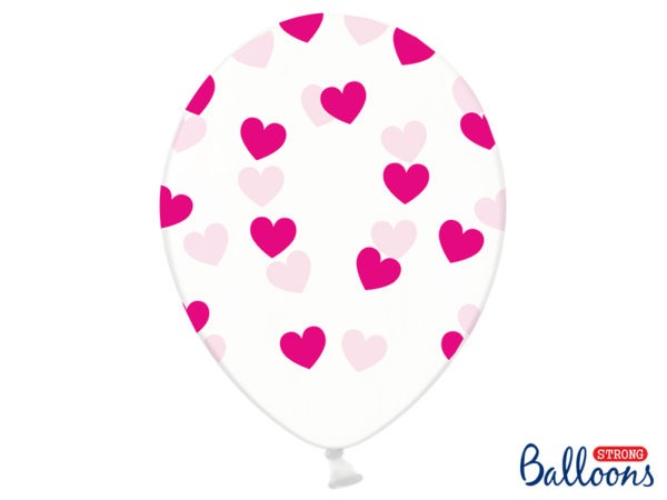 Balloons 30cm Hearts Crystal Clear 5