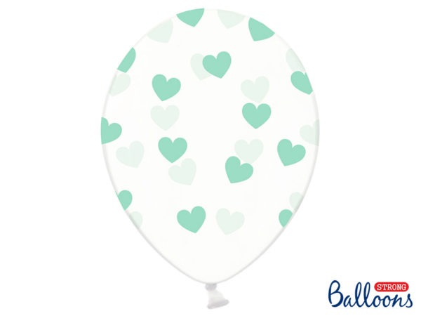 Balloons 30cm Hearts Crystal Clear 6