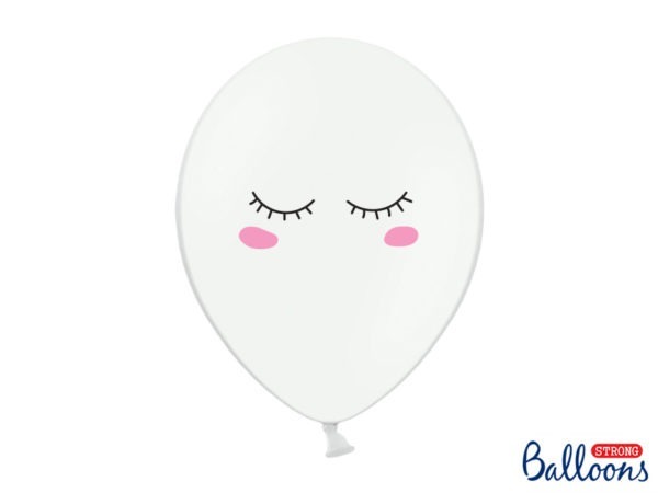 Balloons 30cm Smiley Pastel Pure White