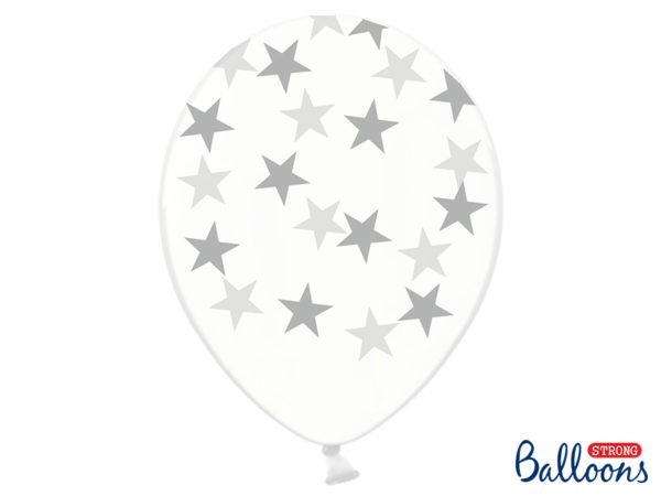 Balloons 30cm Stars Crystal Clear 3