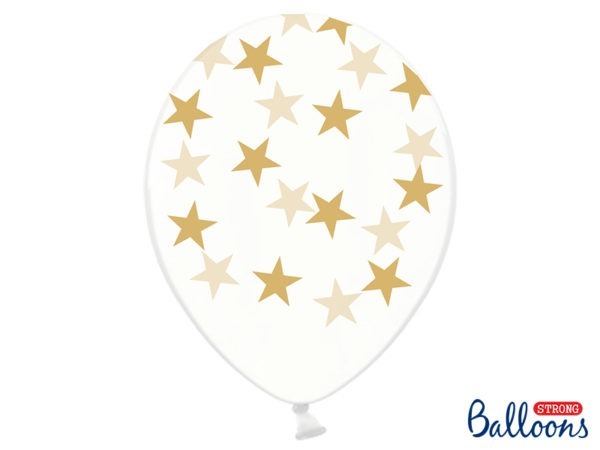 Balloons 30cm Stars Crystal Clear