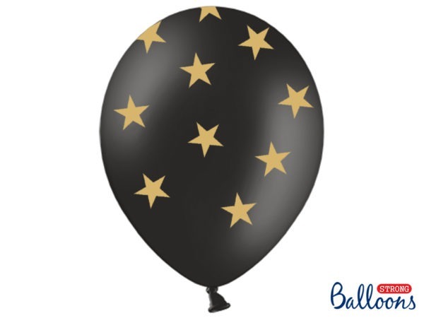 Balloons 30cm Stars Pastel Black