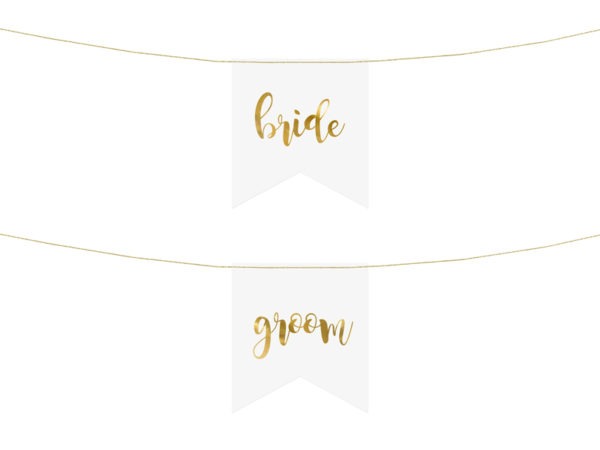 Chair signs Bride Groom gold