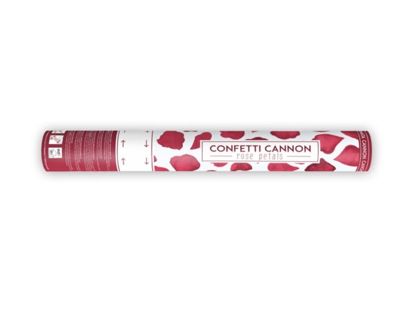 Confetti cannon with rose petals deep red 40cm