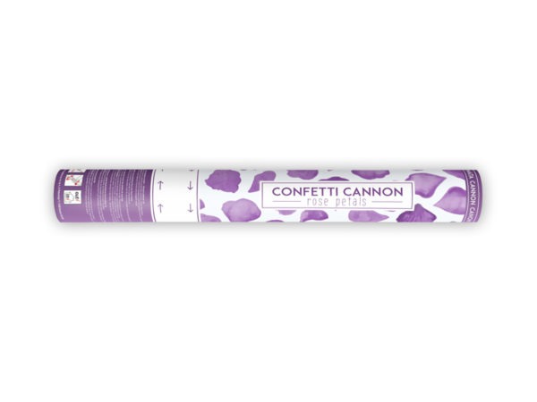 Confetti cannon with rose petals lilac 40cm