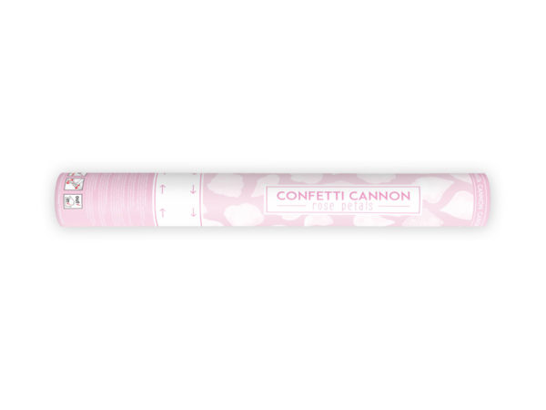 Confetti cannon with rose petals white 40cm