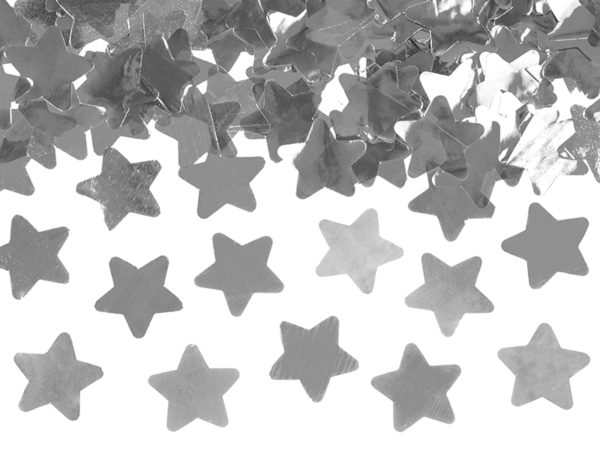 Confetti cannon with stars silver 40cm 2