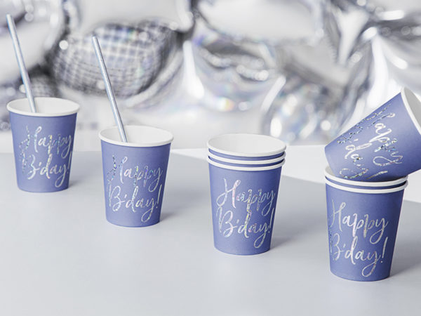 Cups Happy Bday navy blue 220ml 2