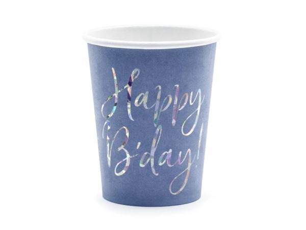 Cups Happy Bday navy blue 220ml