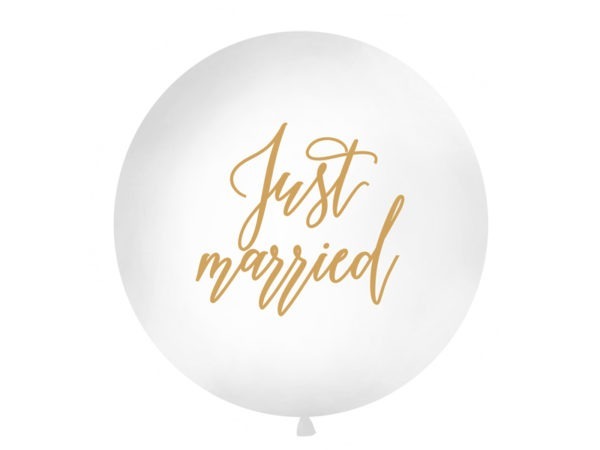 Giant Balloon 1 m Just married white