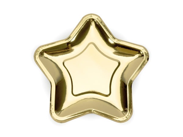 Paper Plates Star gold 23cm