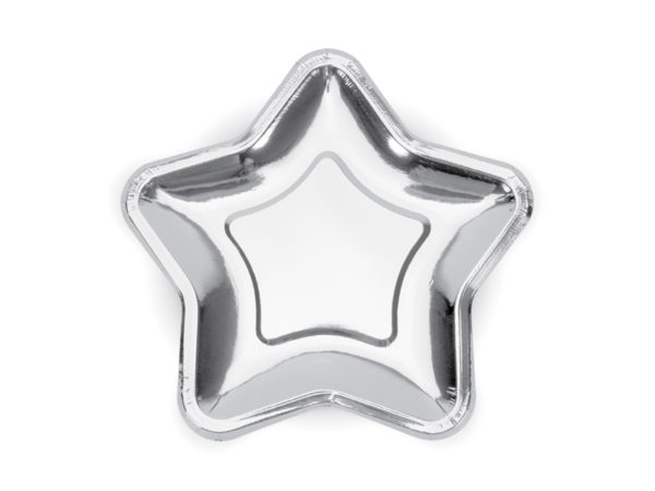 Paper Plates Star silver 23cm