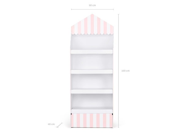 Paper stand pink and white stripes 2