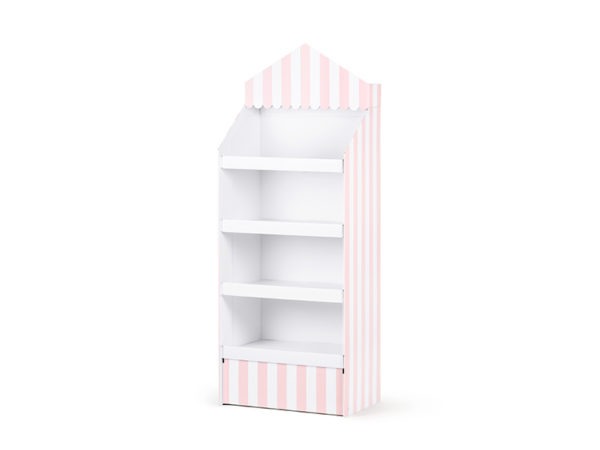 Paper stand pink and white stripes