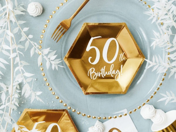 Plates 50th Birthday gold 20cm 2