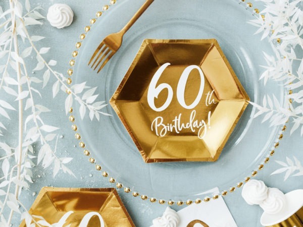 Plates 60th Birthday gold 20cm 2