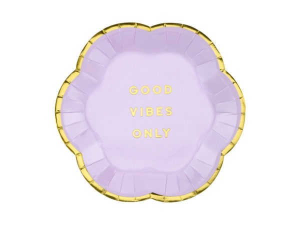 Plates Yummy Good Vibes Only light lilac 13cm