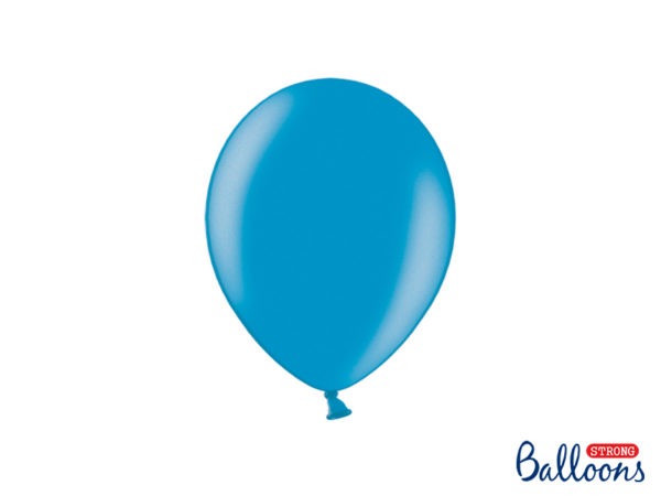 Strong Balloons 23cm Metallic Caribbean Blue