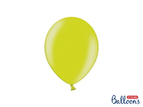 Strong Balloons 23cm Metallic Lime Green