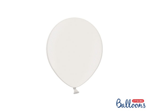 Strong Balloons 23cm Metallic Pure White